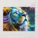Recherche de peinture de lion cartes postales Nature