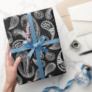 Recherche de paisley blanc papier cadeau Noir