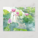 Recherche de fleur lotus cartes postales Vert