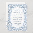 Recherche de renaissance save the dates Élégant jardin rose bleu