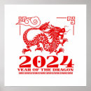 Recherche de dragon chinois posters Rouge