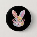 Recherche de lapin drôle badges Floral