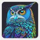 Recherche de hiboux colorés autocollants Oiseaux