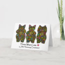 Recherche de trois sages vœux cartes Chat