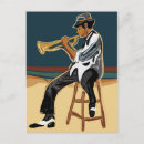 Recherche de musicien de jazz cartes postales Instrument