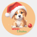 Recherche de chien de père noël autocollants Xmas