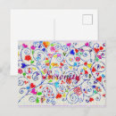 Recherche de motif floral coloré cartes postales Pour elle