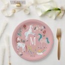 Recherche de licorne assiettes Rose