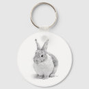 Recherche de lapin blanc porteclés Noir et blanc