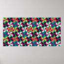 Recherche de motif abstrait coloré posters Milieu du siècle