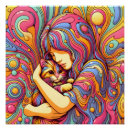 Recherche de chat psychédélique posters Chaton