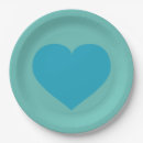 Recherche de turquoise assiettes en papier Coeur