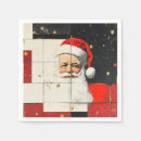 Recherche de père noël vintage serviettes Rouge