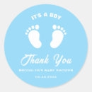 Recherche de pieds de bébé bleu autocollants Baby shower merci