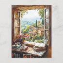 Recherche de paysage toscane cartes postales Aquarelle