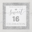 Recherche de bonbon moderne 16 invitations Argent