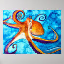 Recherche de poulpe posters Aquarelle