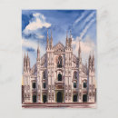 Recherche de cathédrale milan cartes postales Aquarelle