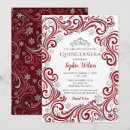 Recherche de rouge et argent invitations Quinceañera