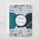Recherche de bleu turquoise et blanc mariage invitations Dentelle