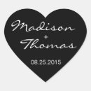 Recherche de cœur mariage autocollants Noms