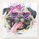 Recherche de carlins mignons dessous de verres Chiot