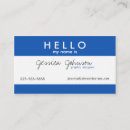 Recherche de bonjour mon nom est cartes visite Bleu