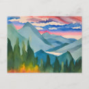 Recherche de peinture de montagne cartes postales Aquarelle