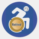 Recherche de pension autocollants Retraité