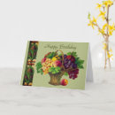 Recherche de corbeille de fruits vœux cartes Vintage