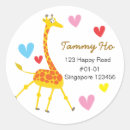 Recherche de girafe mignonne autocollants Rose