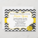 Recherche de chevron gris jaune invitations Bébé