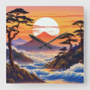 Recherche de paysage asiatique horloges Coucher de soleil