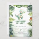 Recherche de dinosaure baby shower invitations Verdure tropicale