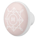 Recherche de rose pastel boutons et poignées de porte Monogramme