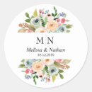 Recherche de fleurs de mariage autocollants Monogramme