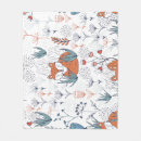 Zoek naar vossen in het bos dekens Cartoon