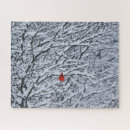 Recherche de oiseau de neige puzzles Rouge