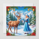 Recherche de scène de neige vœux cartes Cerf