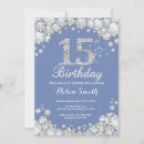 Recherche de bleu argent invitations Fête d'anniversaire
