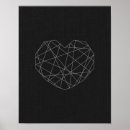 Recherche de coeur abstrait posters Noir