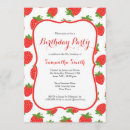Recherche de fraise kawaii invitations Rouge