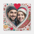 Recherche de cadre photo coeur magnets Rouge
