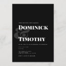 Recherche de masculin mariage invitations Noir et blanc