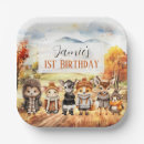 Recherche de hérisson mignon assiettes en papier Animaux de la forêt