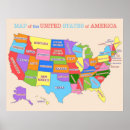 Zoek naar usa kaart posters Kleurrijk
