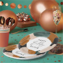 Recherche de faveurs assiettes en papier Script