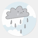 Recherche de nuage de kawaii autocollants Pluie