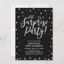 Recherche de surprise party anniversaire invitations Noir et blanc