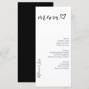 Recherche de noir et blanc mariage menus Écriture